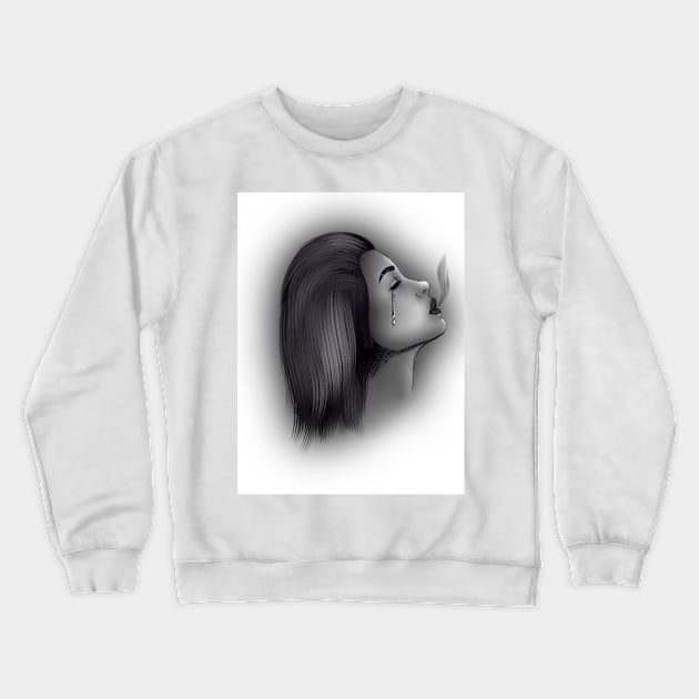 Smoking girl Crewneck Sweatshirt by Owl21